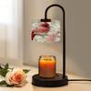 Candle Warmer Lamp with Timer and Dimmer, Vivid Red Cardinal Surrounded by Pink Blooms Soft Stained Glass Wax Melt Warmer with 4 Bulbs, House Warming Birthday Gifts for Women Mom New Home Decor view 1