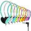 Yunsailing 10 Pack Bulk Over Ear Headphones Set On Ear Headsets Earphones with Adjustable Headband and 3.5mm Plug for Group Learning, Computer Lab, Library, Online Lesson (Macaron 10 Color) view 1