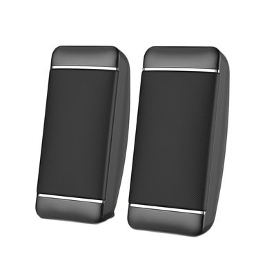 2 Pieces Wired Computer Speakers USB + AUX Mini PC Speaker for Laptop Desktop Phone 5W Audio Multimedia Loudspeaker with High Fidelity Sound (Black)