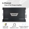 HZHZSP 1200W 4 Channel Car Amplifier Class D - Adjustable Crossover, Bridgeable 400W x 2 @ 4 Ohm, Compact Aluminum Design with RCA and High Level Inputs view 2