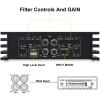 HZHZSP 1200W 4 Channel Car Amplifier Class D - Adjustable Crossover, Bridgeable 400W x 2 @ 4 Ohm, Compact Aluminum Design with RCA and High Level Inputs view 4