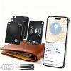 Wallet Tracker Card, Slim Card Tracker for Wallet Compatible with Apple Find My (iOS only), Bluetooth Tracker IP68, Rechargeable Item Finder for Keys, Bags, Passport, 4 pack Black[Apple MFi Certified] view 1