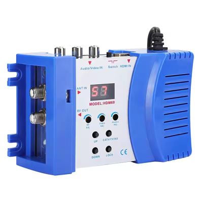 HUVIOVED HDM69 HDMI to RF Modulator, AV to RF Converter/CVBS RCA HDMI to RF Modulator, F Female Connectors for Home TV Switch Audio Video