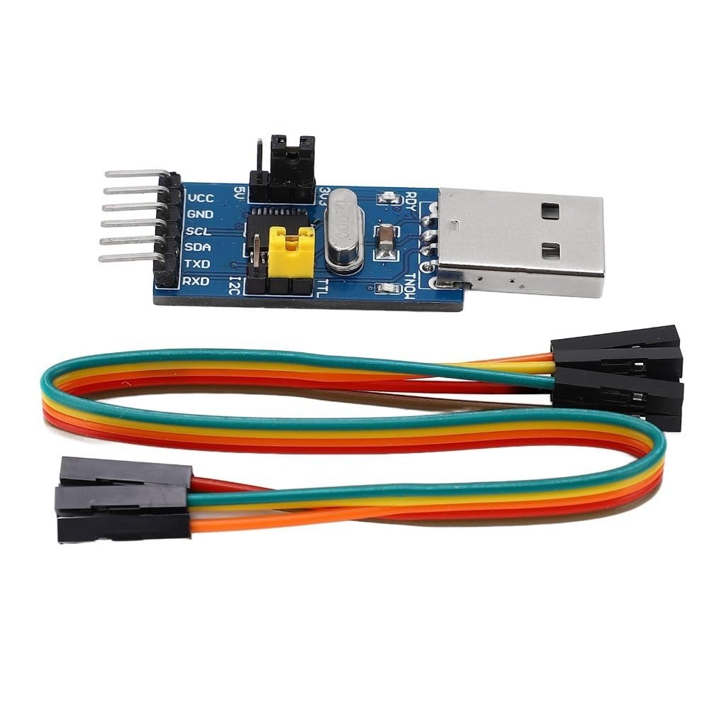 Chiffonade USB to IIC I2C UART Converter Adapter  Programmable Serial Module with 5V/3.3V Output 50bps to 2Mbps Serial Data Communication