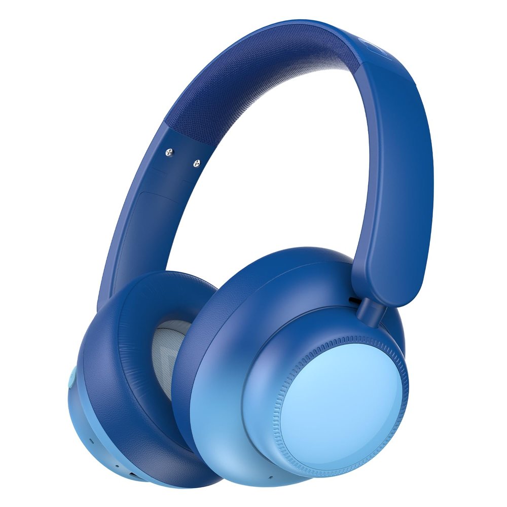 Candy Bila Active Kids Noise Cancelling Headphones, 60H Play Time Kids Bluetooth Headphones, Volume Limited, Bluetooth 6.0, USB C Charging, Headphones for iPad Tablet Airplane,Gradient Blue