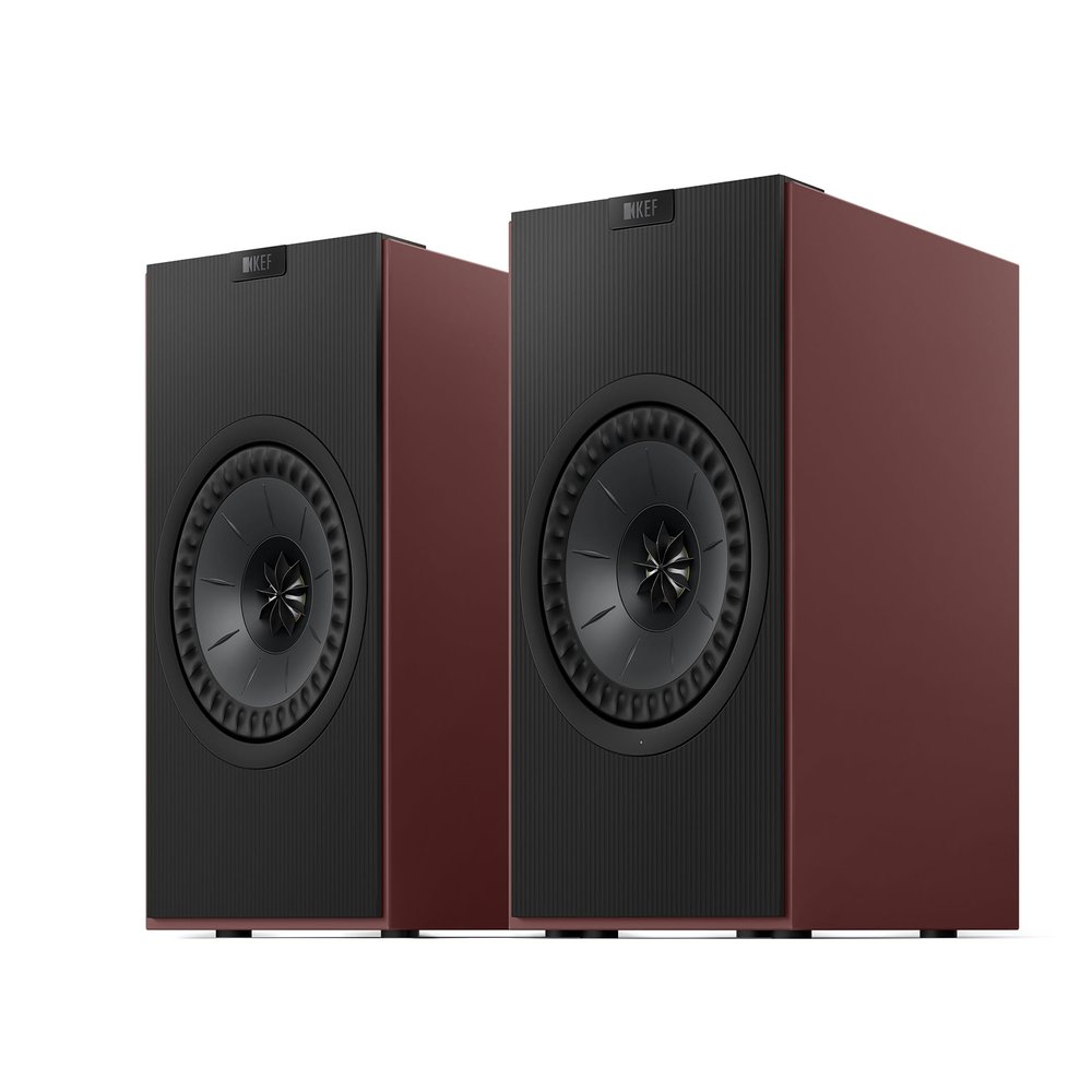 KEF Coda W Wireless HiFi Speakers (Pair, Vintage Burgundy)