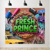10x6.5ft Fresh Prince Photography Backdrop, Hip Hop 90s Style Graffiti Wall Gold Chain Design Party Banner Decorations Photoshoot Studio Props Fabric view 1