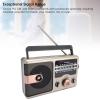 Sanpyl Portable Radio, AM FM SW Full Band Radio, Music Player Support Bluetooth Storage Memory Card Playback (Gold) view 3