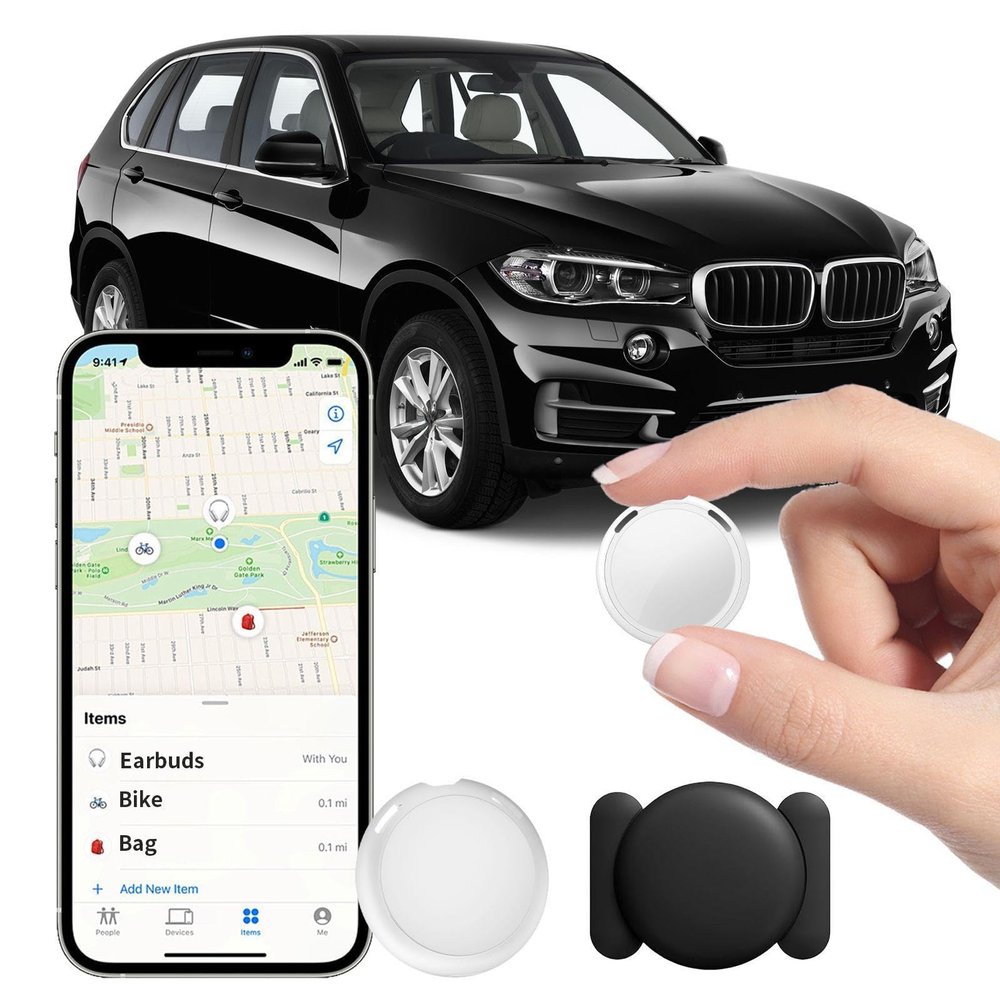 GPS Tracker for Vehicle Works with Find My (iOS Only) Hidden Mini Car Tracker with Magnetic Silicone Case Global Real-Time Item Location