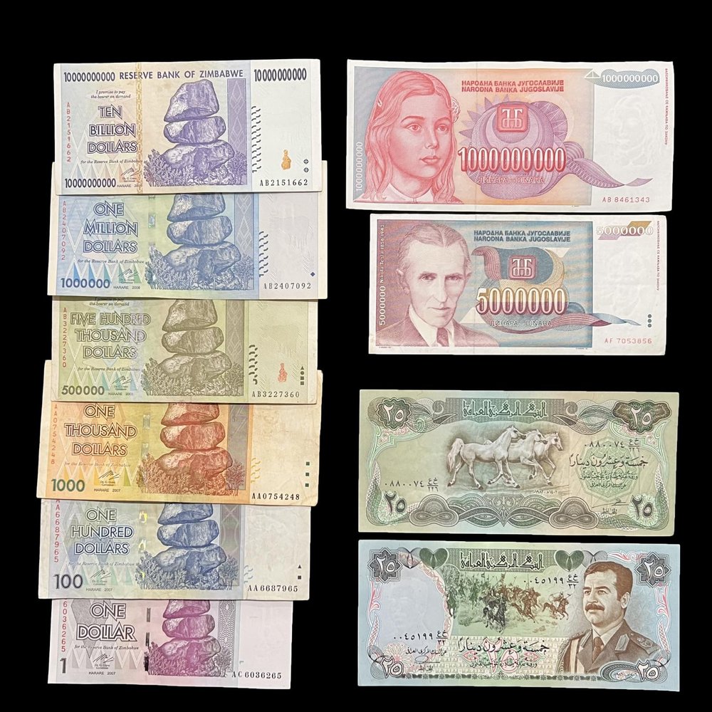 10 Banknote Inflation Theme Currency World Money Lot Banknote Set Collection