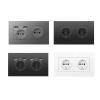 Black PC European Standard Dual 16A Wall Socket with USB Charging Port, USB Plug Adapter 220V Power Socket Strip 146mm*86mm(110-250V_Grey(2 USB)) view 2