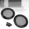 2Pcs Black Round Ser Grill Covers, Car Ser or with 8 Ss, OD 125mm, Iron and Aluminum Mesh Guard for Home Theater, Marine and Automo Sers view 3
