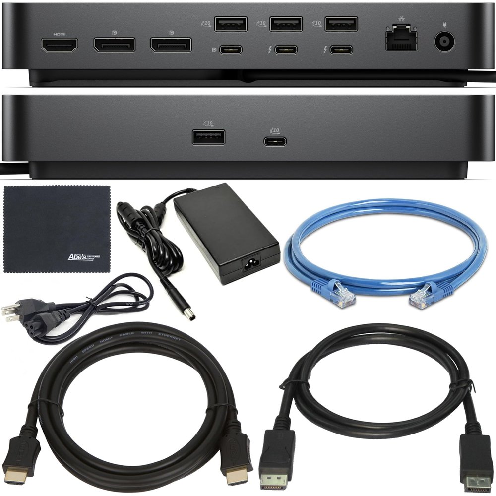 Dell Pro Thunderbolt 5 Smart Dock SD25TB5 300W Power Delivery Includes Zoomspeed Display Port Cable + Zoomspeed HDMI Cable + Ethernet Cable + Cleaning Cloth + Supports Up to Four 4K 60Hz Displays
