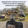 Diydeg Phone Tripod Mount, 360 Degree Rotatable Bracket Universal Phone Holder Adjustable Clamp, 1/4in Screw Clip Aluminum Alloy Phone Stand Holder Clamp for Smartphones view 3