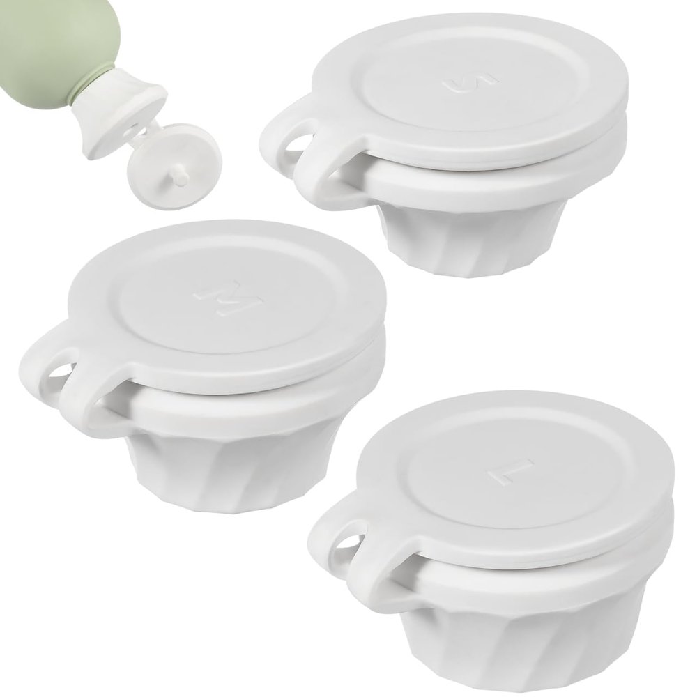 GALPADA 3-Pack Leak-Proof Shampoo Bottle Caps TPE Replacement Bottle Lids for Shower Gel Bathroom Lid Replacement for Jars Kitchen Condiment Lid Universal Fit