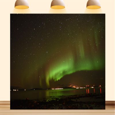 Shdasmil 10X5ft Fabric Northern Lights Backdrop Ice Trek Aurora Borealis Arctic Expedition Polar Scenery Photography Background Tapestry Home Decor Background Accent