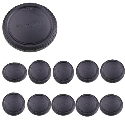 10 PCS Rear Lens Cap Camera Body Cap Set Camera Cover Anti-dust Protection Plastic Black for Fuji FX X Mount Excellent(Camera Body Cap)