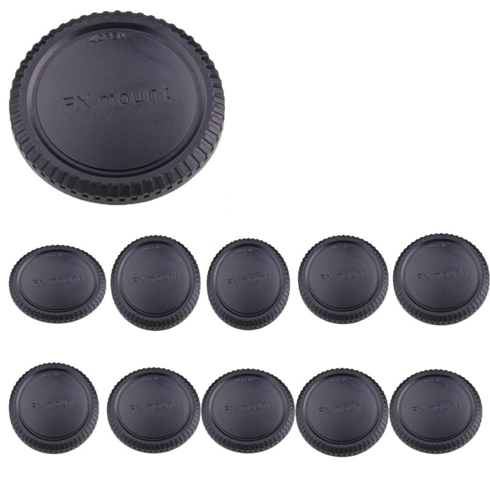 10 PCS Rear Lens Cap Camera Body Cap Set Camera Cover Anti-dust Protection Plastic Black for Fuji FX X Mount Excellent(Camera Body Cap)