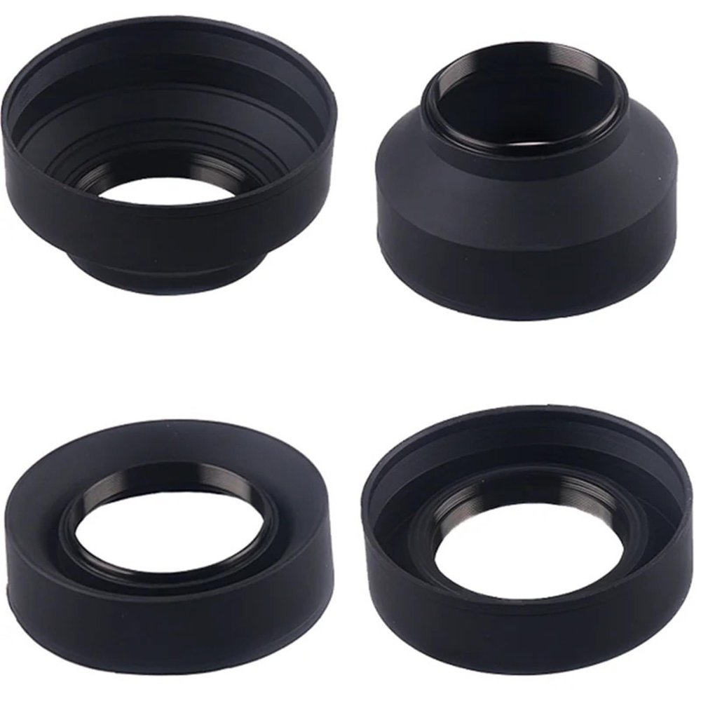 49 52 55 58 62 67 72 77 82mm 3-Stage 3 in1 Collapsible Rubber Foldable Lens Hood for Canon for Nikon DSIR Lens Camera Excellent(52mm)