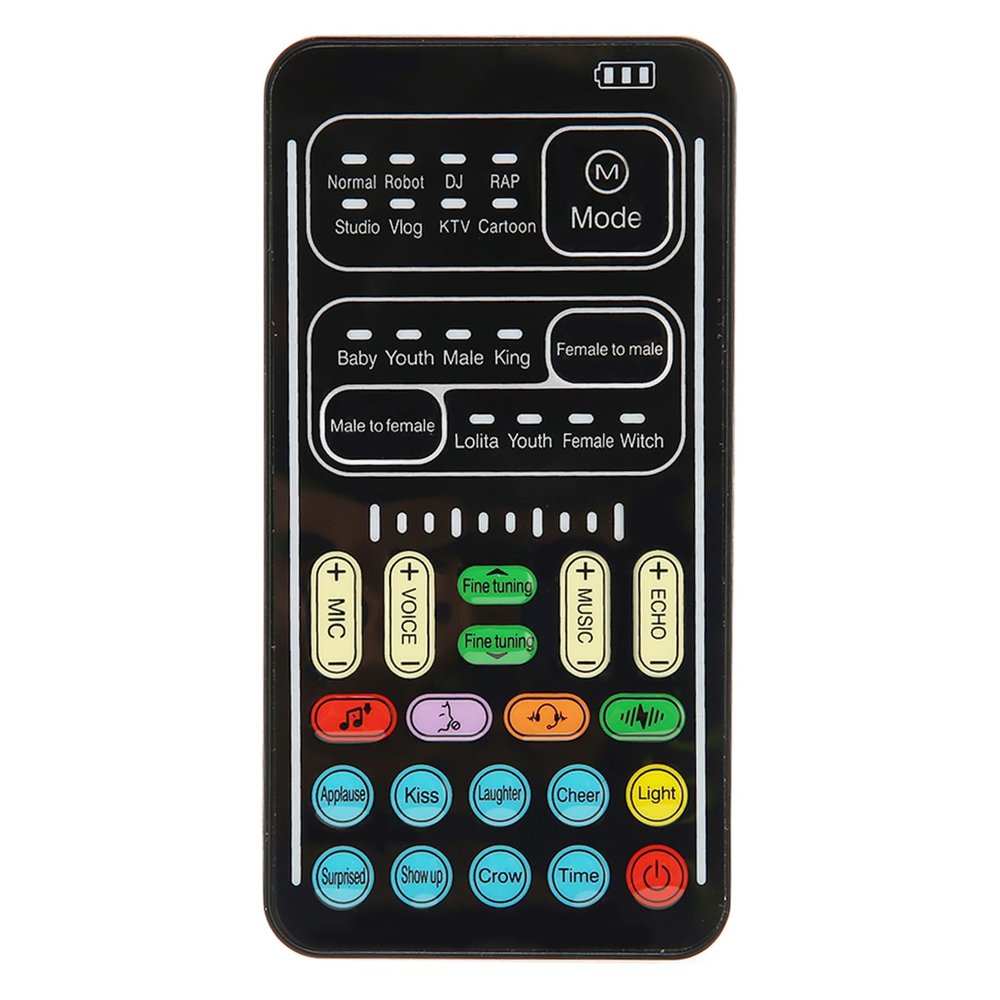 Cryfokt Portable Sound Card with Voice Changer and 8 Effects for Game Live, Compatible with Mobile Phones and Computers for Entertainment (I9 English Edition)