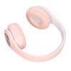 Cryfokt Headset Noise Reduction Foldable Over Ear Wireless Headphone with Colorful Light for Phone Laptop, Stylish Headset for Kids (Black) (Pink) view 4