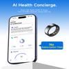 HOU AI Smart Ring, 24/7 Health & Sleep Tracker with AI Recovery Score, Heart Rate, SpO2 & Stress Monitor, 5ATM Waterproof Ceramic, Charging Case, iOS Android - Ceramic Black, Size 8 view 2