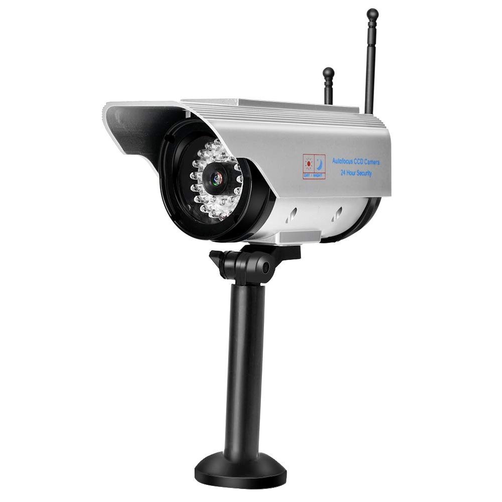 Cufaee Solar Powered Fake Security Camera, Fake Camera with LED PIR Motion Sensor Detection Light, Dummy Camera for Indoor Outdoor Home Shop