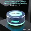Okjew Bone Conduction Bluetooth Speaker with Colorful LED Breathing Lights, Portable Surface-Vibration Speaker, 360 Surround Sound for Home, Outdoor & Party view 3