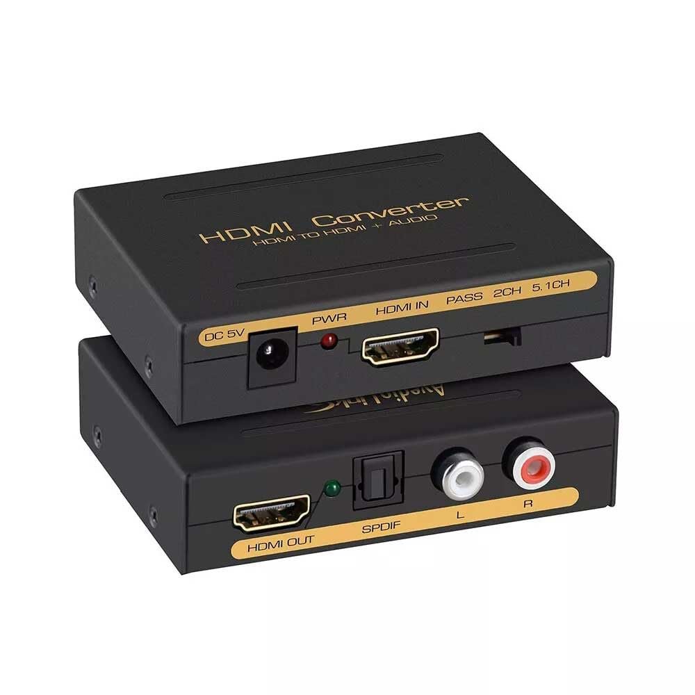 4K@60Hz HDMI Audio Extractor - HDMI+SPDIF/RCA, HDCP 2.2, 18Gbps, Fire Stick/Xbox Compatible