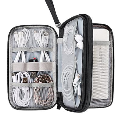Cable Organizer Bag - Double Layers Zipper Carry Pouch | Cable Organizer Bag for Travel,for Hard Drives USB Flash Drives Earphone Phone Charger Women Boys Girls Youth