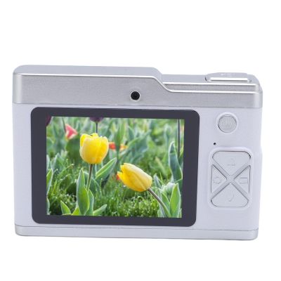 POENVFPO Digital Camera, 48MP 8X Zoom Front Rear Lens Students Camera, 2.4 Inch Screen Anti Shake, for Daily Travel (White)