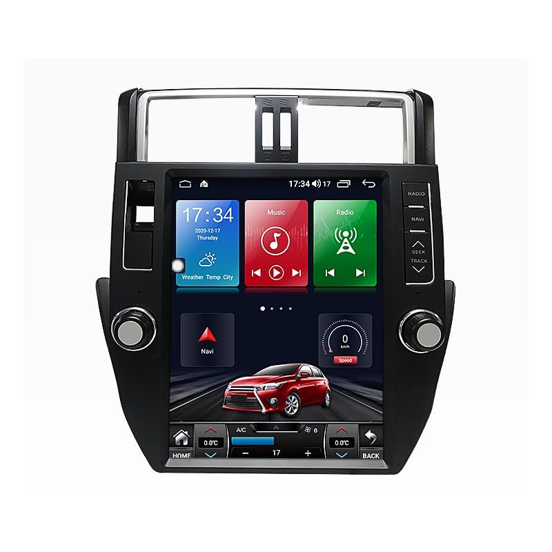 12.1 inch Car Radio Stereo with CarPlay for Toyota Land Cruiser Prado 2010 2011 2012 2013 Model Year Upgrade GPS Navigation Android Head Unit Multimedia Player Auto Stereo Receiver (4+64GB)