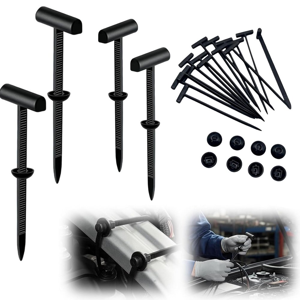 PAPABA Upgraded Nylon Universal Cable Tie Buckles,Self-Locking Cable Ties for Automotive Repair Multi-Purpose Fasteners for Home & Outdoor Use (Black 100pcs)