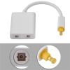 Drfeify HighQuality Dual Port Audio Splitter Cable for Optimized Connection of Digital Audio Sources - Ideal for Home Theaters (White) view 3