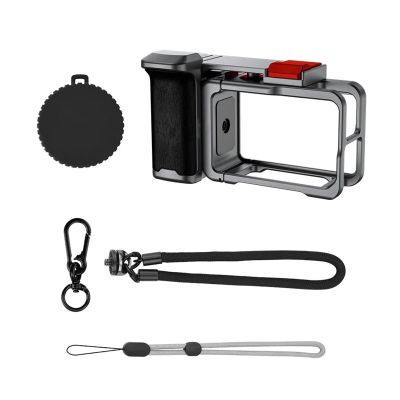 Compatible for DJI OSMO Action 3/4 Grip Holder, Portable Quick-Release Rabbit Cage Hand Frame with Aluminum Alloy Shell(Set A)