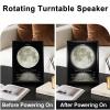 Music Picture Frame Bluetooth Speaker - Rotating Turntable Wireless Speaker Song Plaque, Light Up Music Plaque Art Paintings Frame with LED Light, Home Desk Decor Gifts for Men & Women (Moon-2) view 3