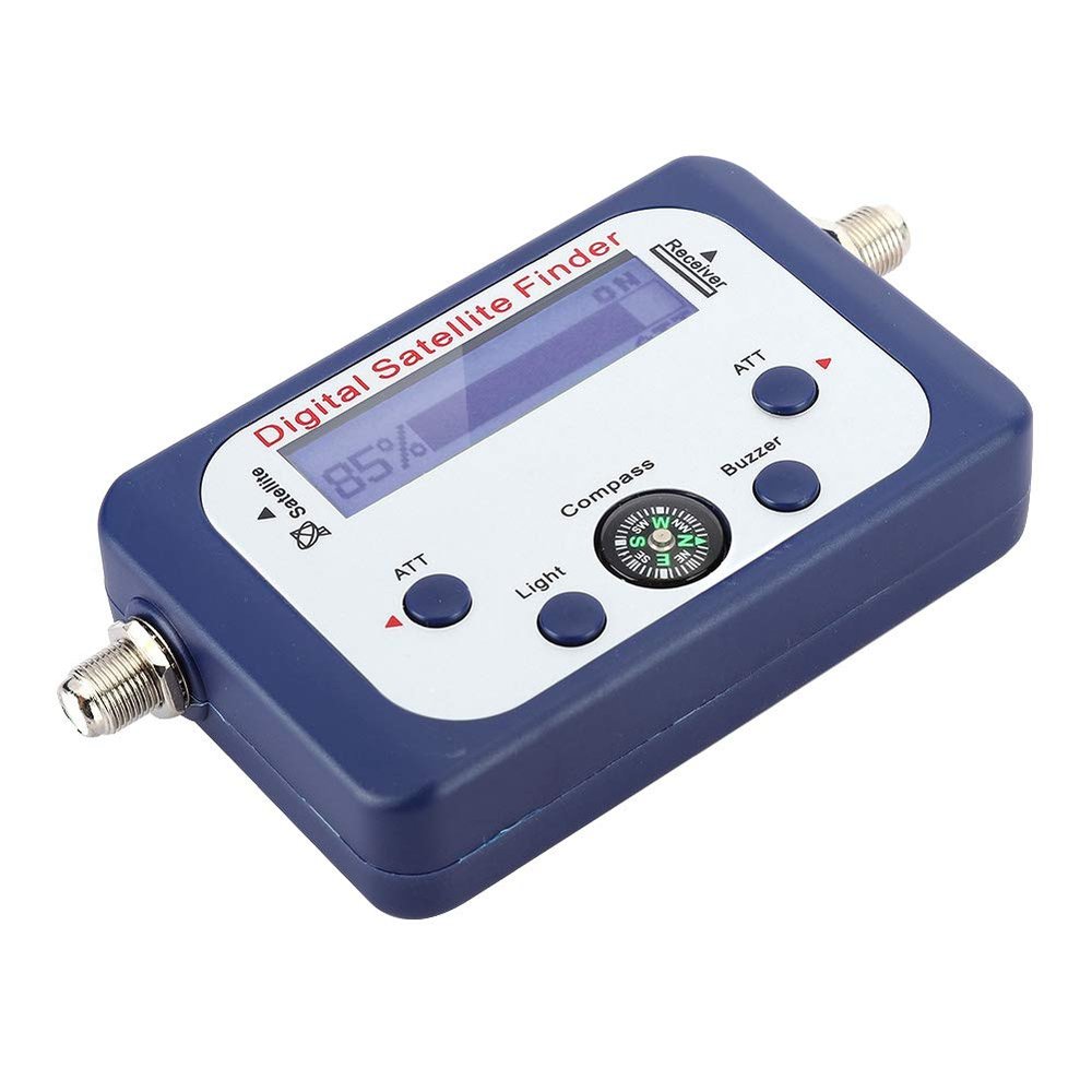 Drfeify Portable Satellite Signal Meter, Online Sensitive Meter with Builtin Amplifier, Equipped with Buzzer and Backlight, for RV Camping Enthusiasts, Lightweight Design