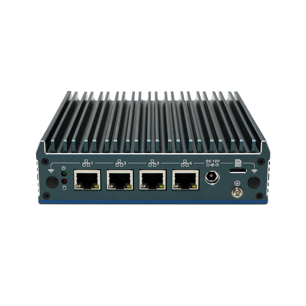 ANDAQI Din Rail Micro Firewall Appliance, Mini PC,OPNsense, VPN, Router PC, N100, RX17, AES-NI, SIM Slot, COM, 4 x 2.5GbE I226-V, HDMI, DP, TPM2.0, 8G RAM, 64G SSD