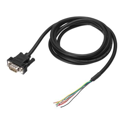 PATIKIL 6.6 ft 26AWG DB9 Male Connector to Bare Wire END RS232 9-Pin Serial Extension Cable Double Shielded Gold Plated Male Connector, Black
