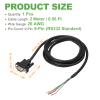PATIKIL 6.6 ft 26AWG DB9 Male Connector to Bare Wire END RS232 9-Pin Serial Extension Cable Double Shielded Gold Plated Male Connector, Black view 2