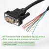 PATIKIL 6.6 ft 26AWG DB9 Male Connector to Bare Wire END RS232 9-Pin Serial Extension Cable Double Shielded Gold Plated Male Connector, Black view 4
