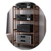 5-Tier Bamboo Audio Rack - Rolling AV Cabinet for Stereo & Media Storage - Stylish Home Theater Organizer for Audiophiles & Music Lovers - Durable & Space-Saving Design view 1