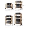 5-Tier Bamboo Audio Rack - Rolling AV Cabinet for Stereo & Media Storage - Stylish Home Theater Organizer for Audiophiles & Music Lovers - Durable & Space-Saving Design view 2
