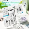 TYPONOS PM290 Sticker Printer (White), with Self-Adhesive 54mmx3.2m Thermal Sticker Paper for Printer (3 Rolls, Blue/Pink/Purple), Portable Sticker Printer Print Pod for Study Notes, Pictures, DIY Gif view 3