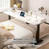 Adjustable Rolling Bedside Table with Wheels - Height Adjustable Over Bed Laptop Desk for Bedroom & Hospital Use, Portable Mobile Table with Baffle for Easy Mobility. 180cm view 3