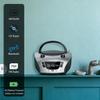 LONPOO Portable CD Boombox -FM & AM Radio, CD Player, Bluetooth, USB, MP3, AUX,Portable, Built-in Stereo Speakers, Carrying Handle, LCD Display,Gray view 2