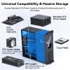 4U Server Chassis, Server Case with Hard Drive Bays and 7 PCI Slots, Rackmount Cases for Data Center and Gaming, Supports ATX, Micro-ATX, Mini-ITX Motherboards, 2X Front USB 3.0, Lockable Front Panel view 2