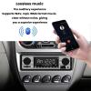 Classic Single Din Car Stereo with Bluetooth, Hands-Free Calling & Voice Control, FM Radio MP3 Player, USB/SD/AUX Port, Fast Charging, Includes Remote Control view 4
