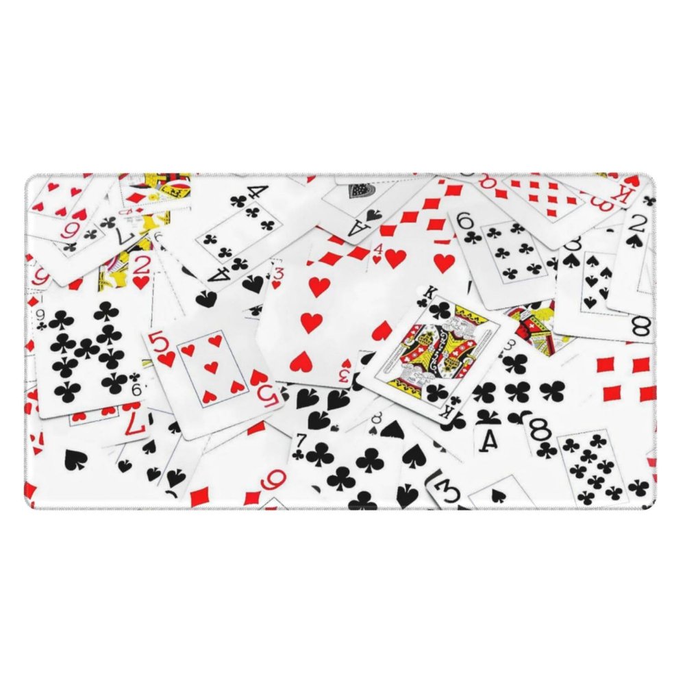 WINCCOR Poker Casino Playing Cards Mouse Pad Non Slip Large Desk Keyboard Mat Gaming Protection Pad 16x29.5 Inch