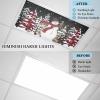 4 Pack Fluorescent Light Cover for Drop Ceiling 4 x 2 ft Classroom Magnetic Fluorescent Light Shade Merry Christmas Snowman Xmas Tree Black Background Drop Ceiling Supplies for Home Office School view 4